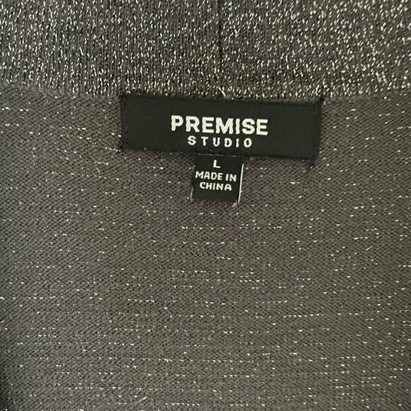 Dark Gray Lurex Bolero Cardigan – Size Large - Picture 2 of 5